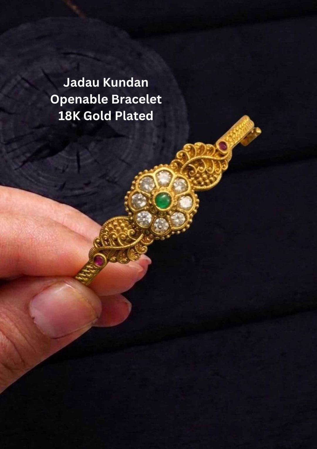 JadauKundan_Gold_Plated_Openable_Bracelet_Kada