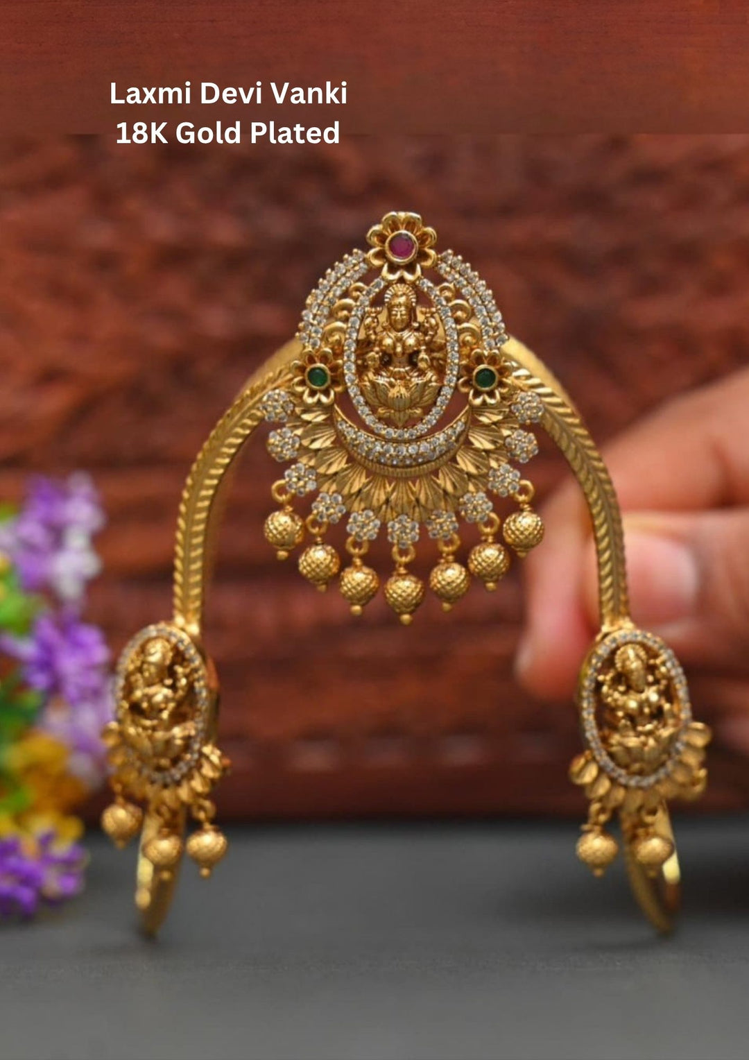 Jadau Kundan Gold Plated Traditional Laxmi Devi Temple Vanki 