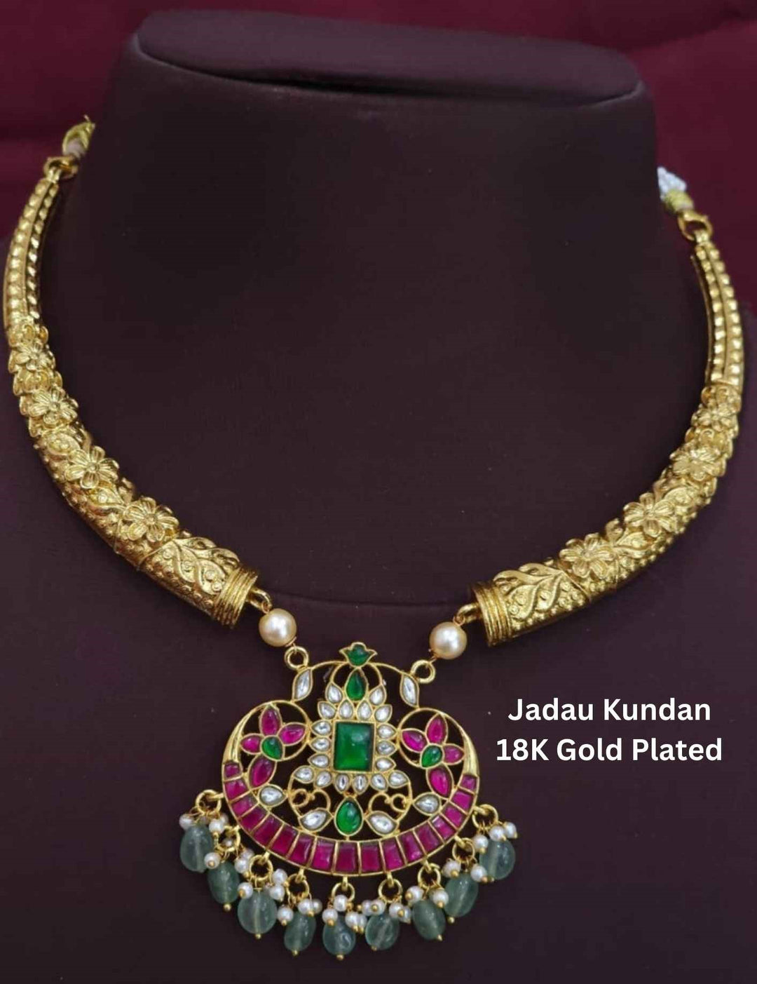 Jadau Kundan Gold Plated Kante Necklace
