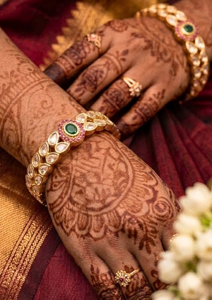 Jadau Kundan Gold Plated Bangles (Set of 2)