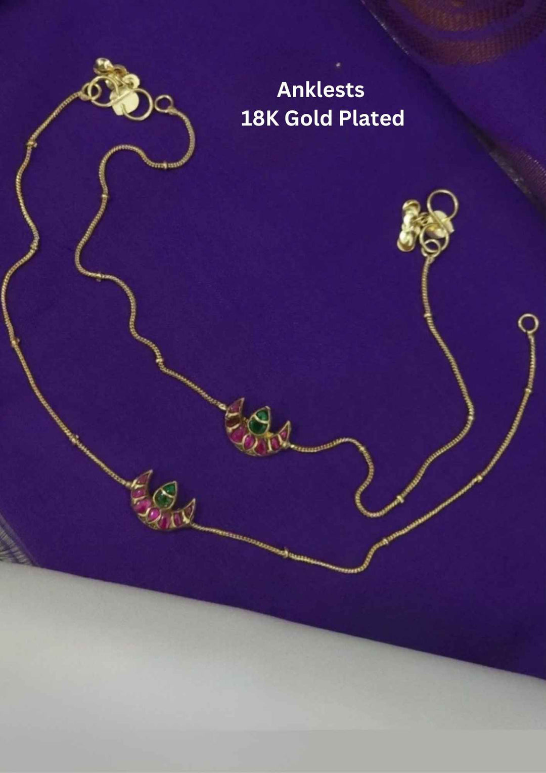 Jadau Kundan Gold Plated Anklests Pa