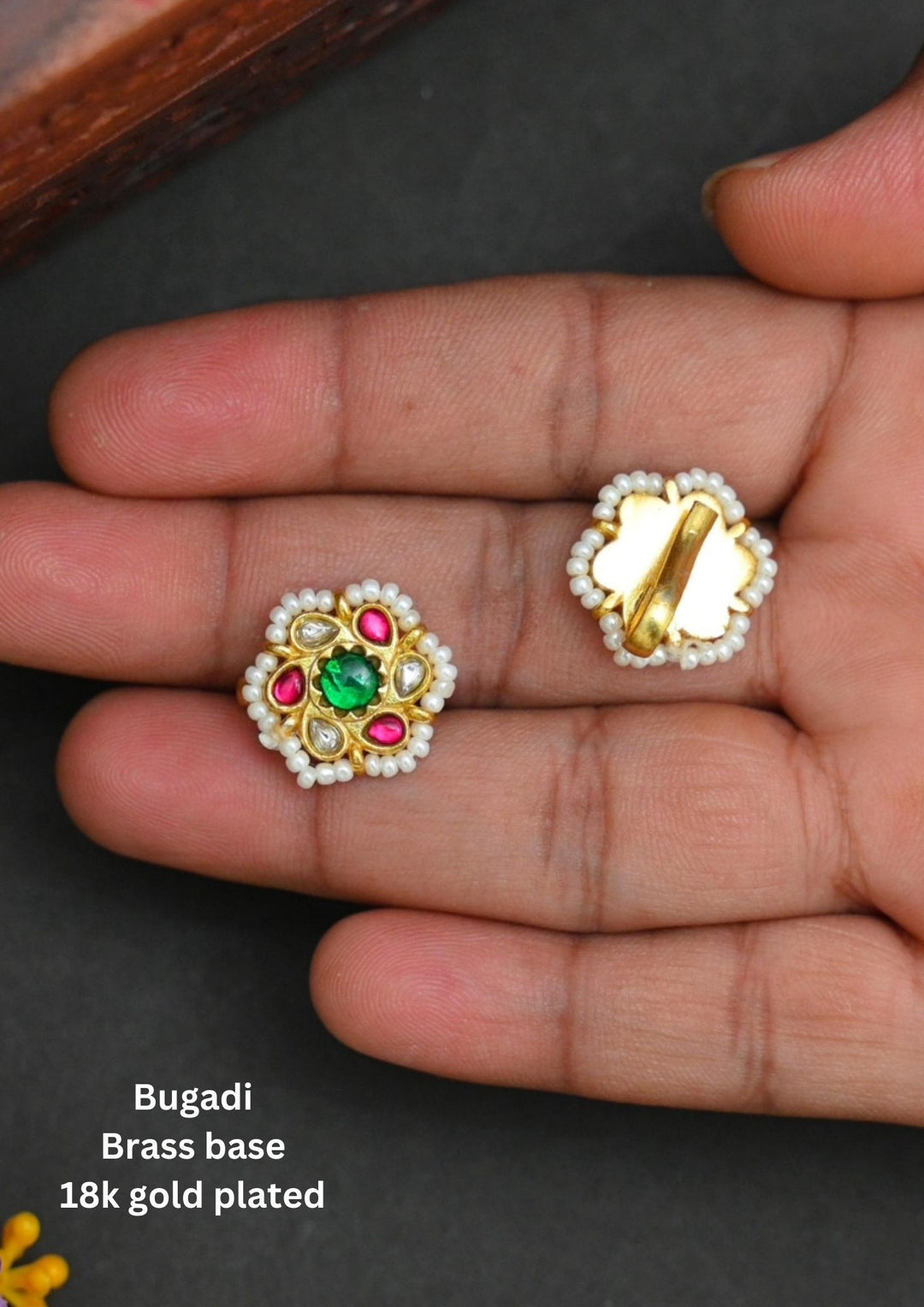 Jadau Kundan Gold Plated Bugadi 