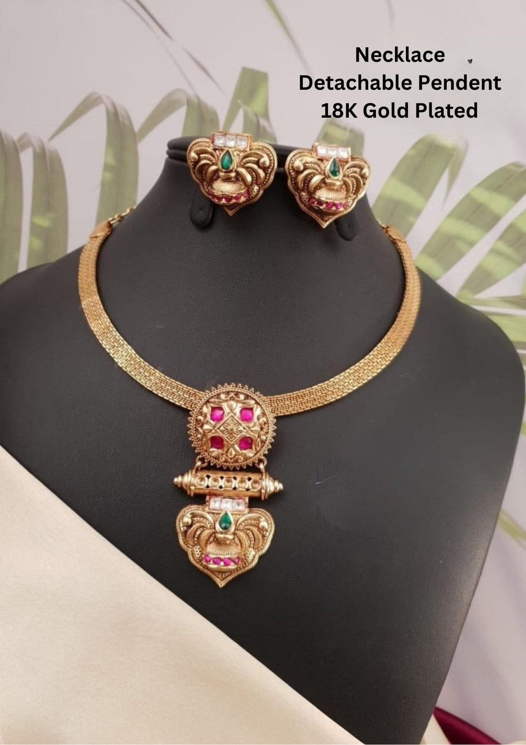 detachable pendent necleace gold plated