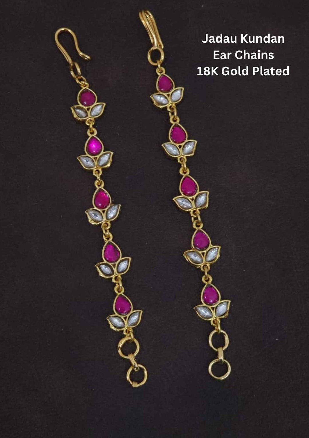 Jadau Kundan Gold Plated Earchains (Maties) 