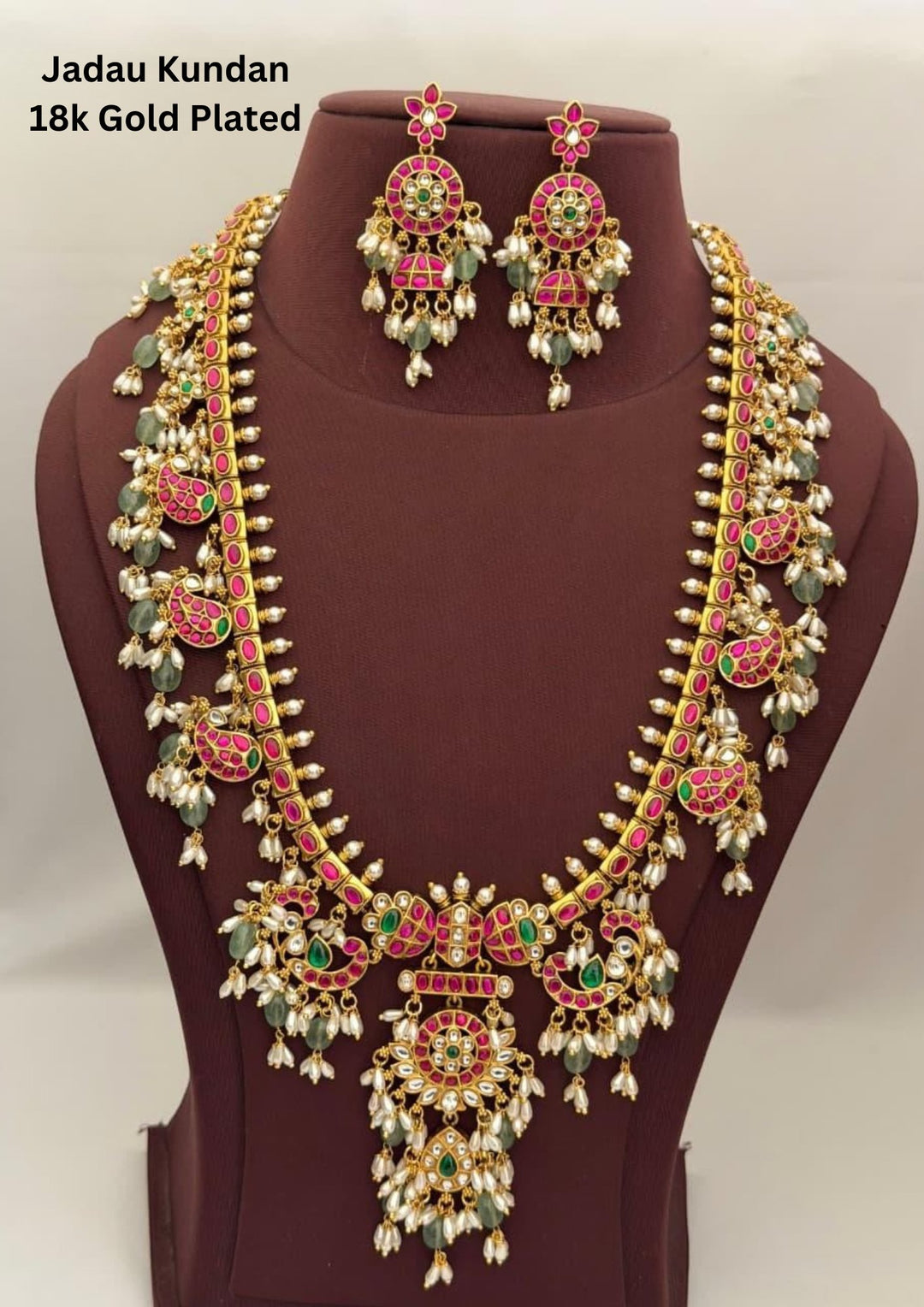 Gold Plated Jadau Kundan Guttapusalu  Rice beads necklace For festive and weddings