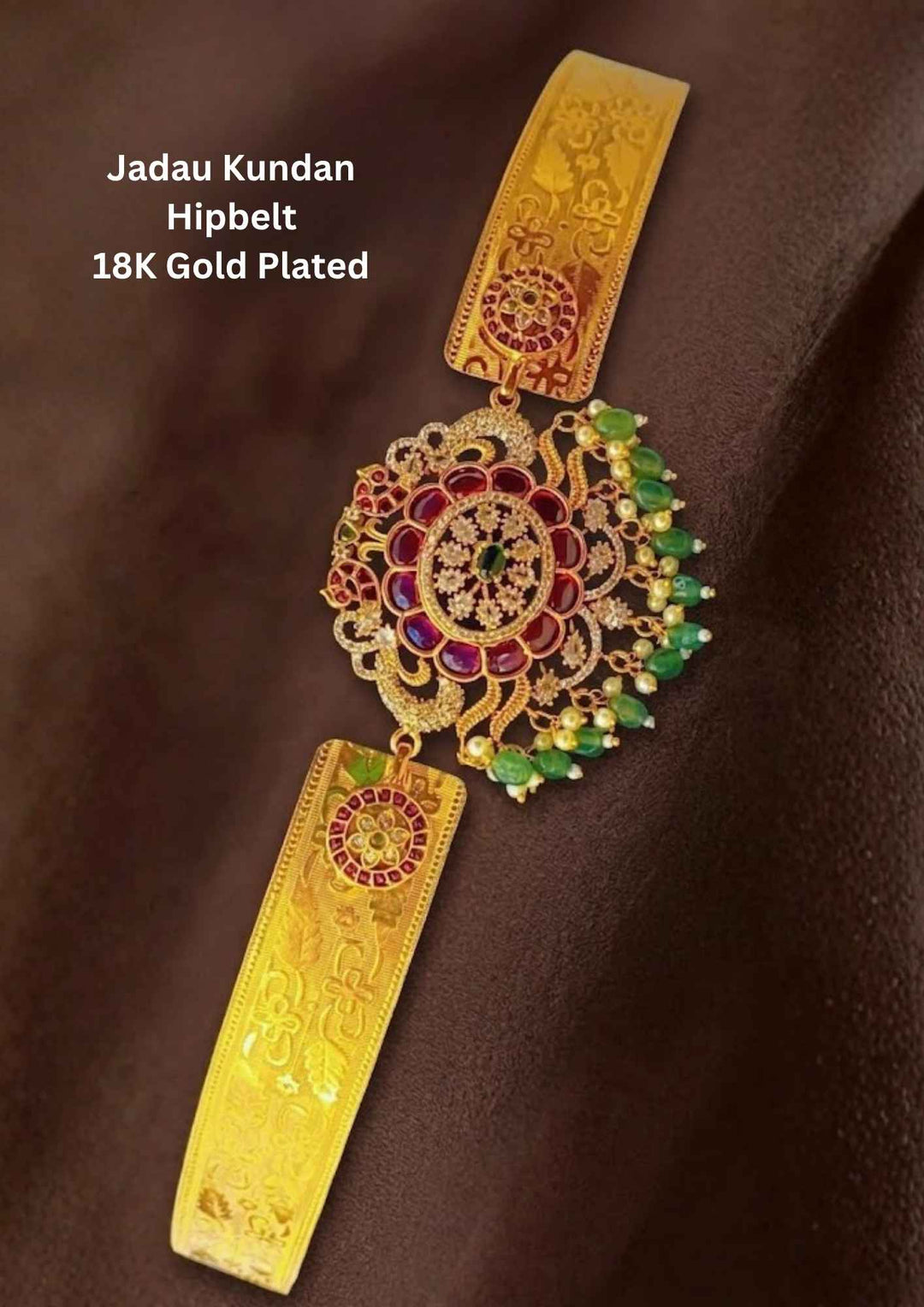Jadau Kundan Gold Plated Traditional Hipbelt
