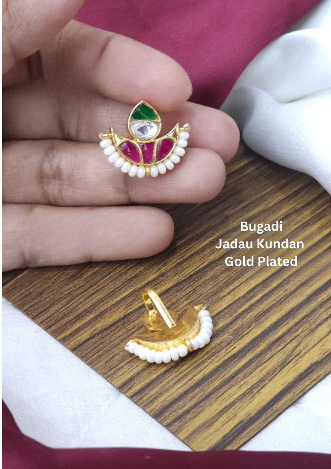 Jadau Kundan Gold Plated Kemp Bugadi