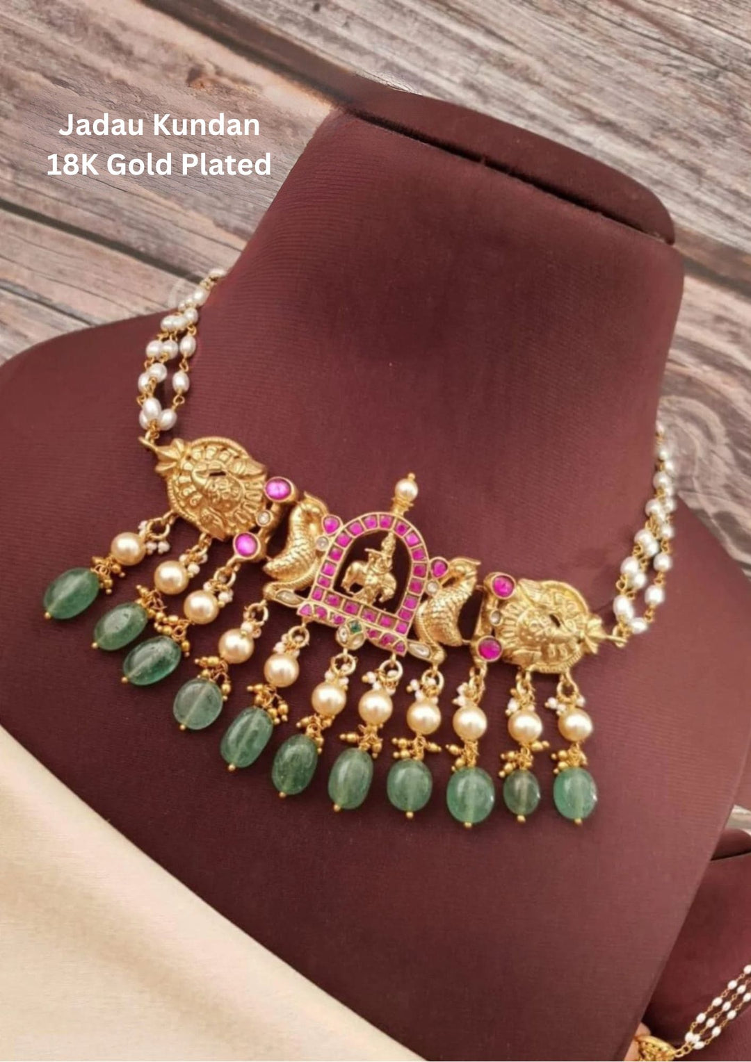 Jadau Kundan Gold Plated Krishna Temple Necklace
