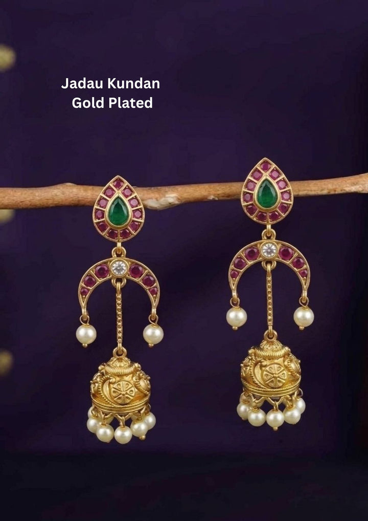 Jadau Kundan Gold Plated Lightweight  Jhumka&