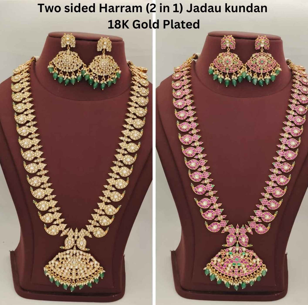Jadau Kundan Mango Haram With Earrings ( 2 in 1 )