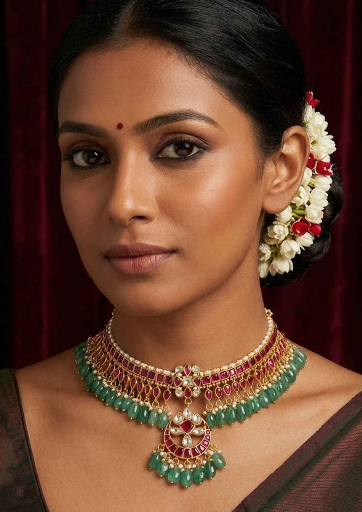 Jadau Kundan Gold Plated Necklace 