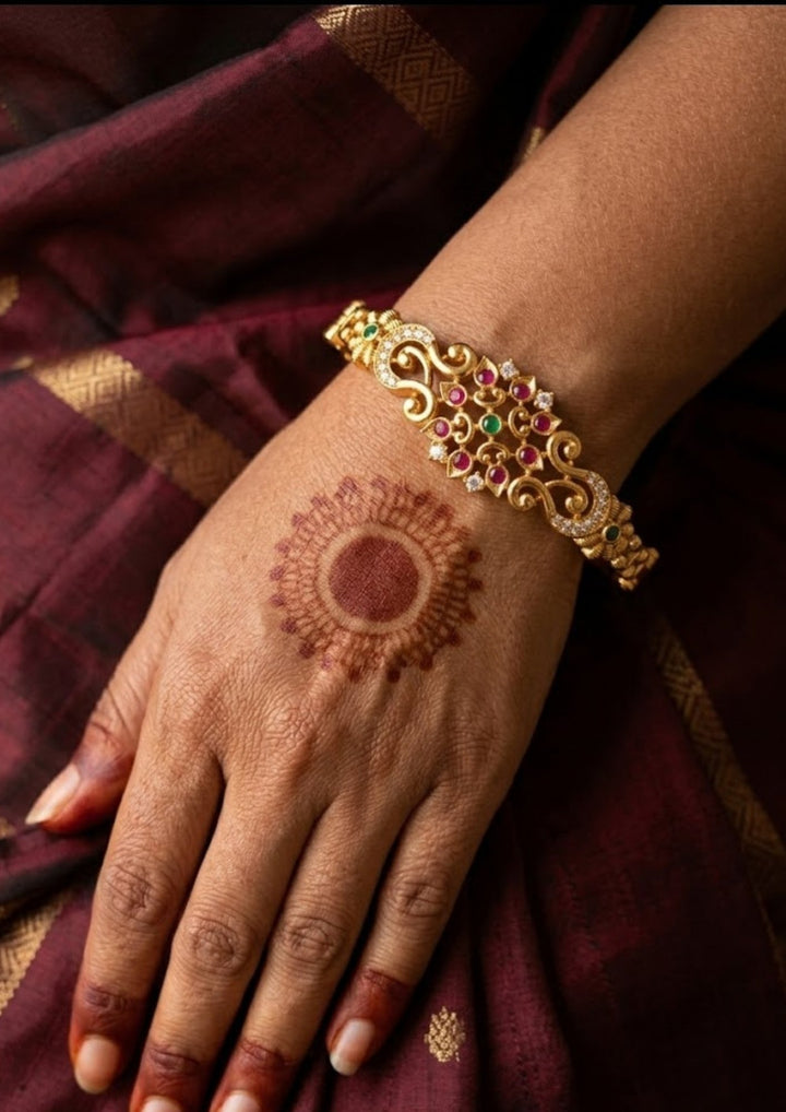 jadau kundan gold plated openable Kada