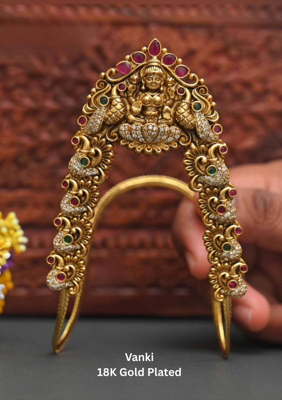 Gold plated jadau kundan Lakshmidevi Temple Vanki