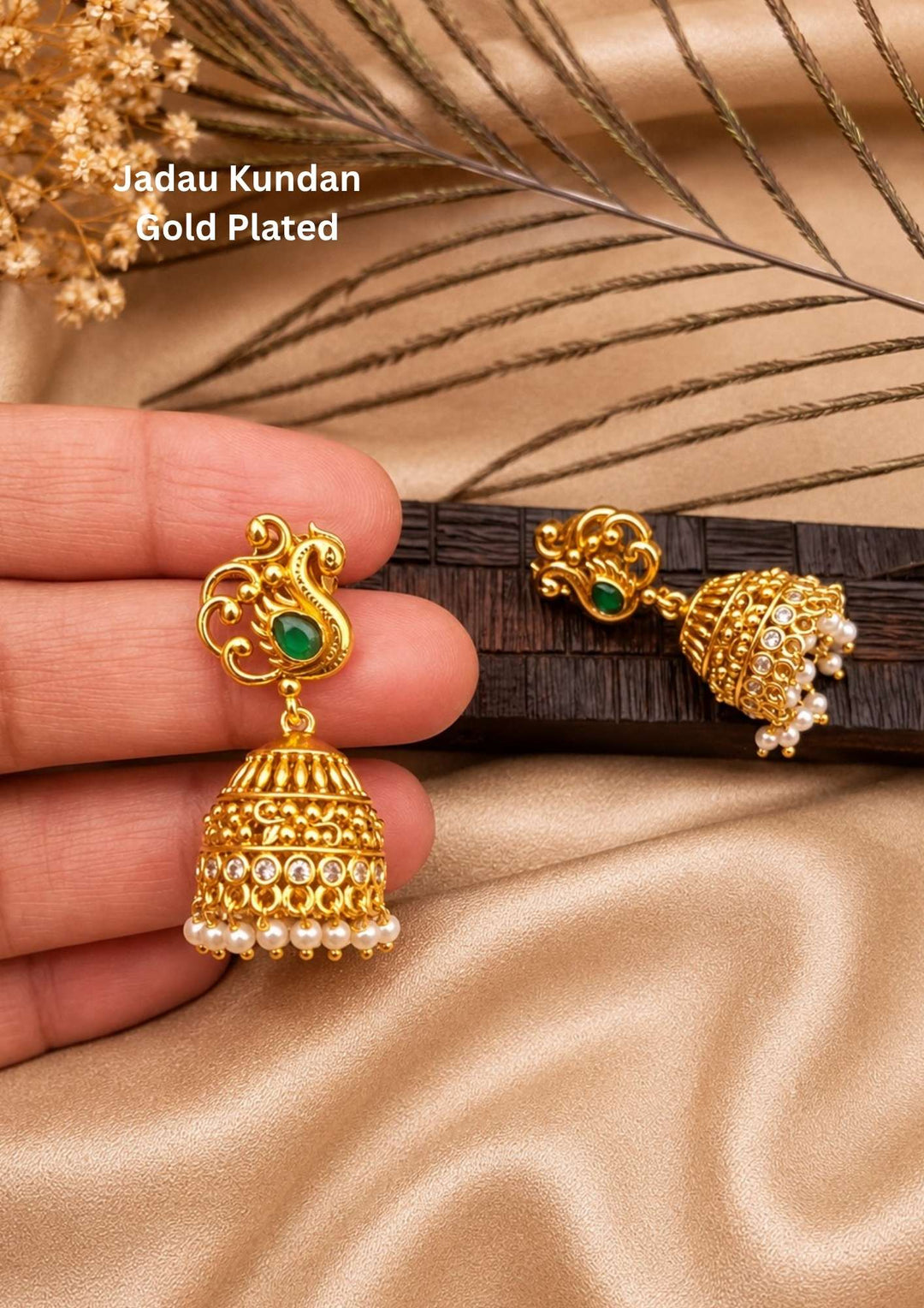 Material- We only deal in authentic Jadau Kundan, Victorian and American Diamond pieces on precious stones with real beadwork Packaging: You will receive this jewelry in a Zevana Handcrafted box. As this is a handmade product it is very rare to create identical items.