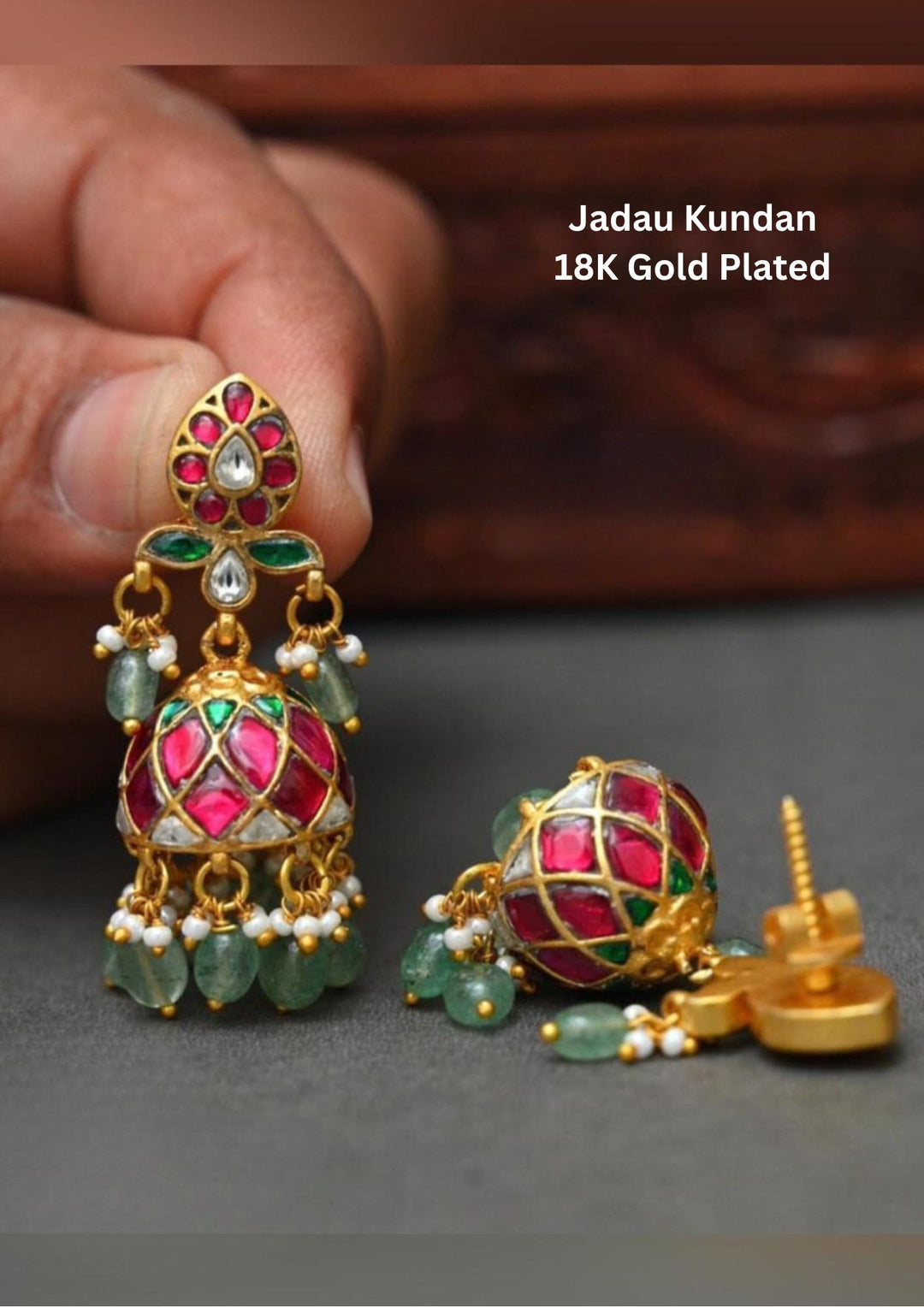 Jadau kundan Gold Plated earrings