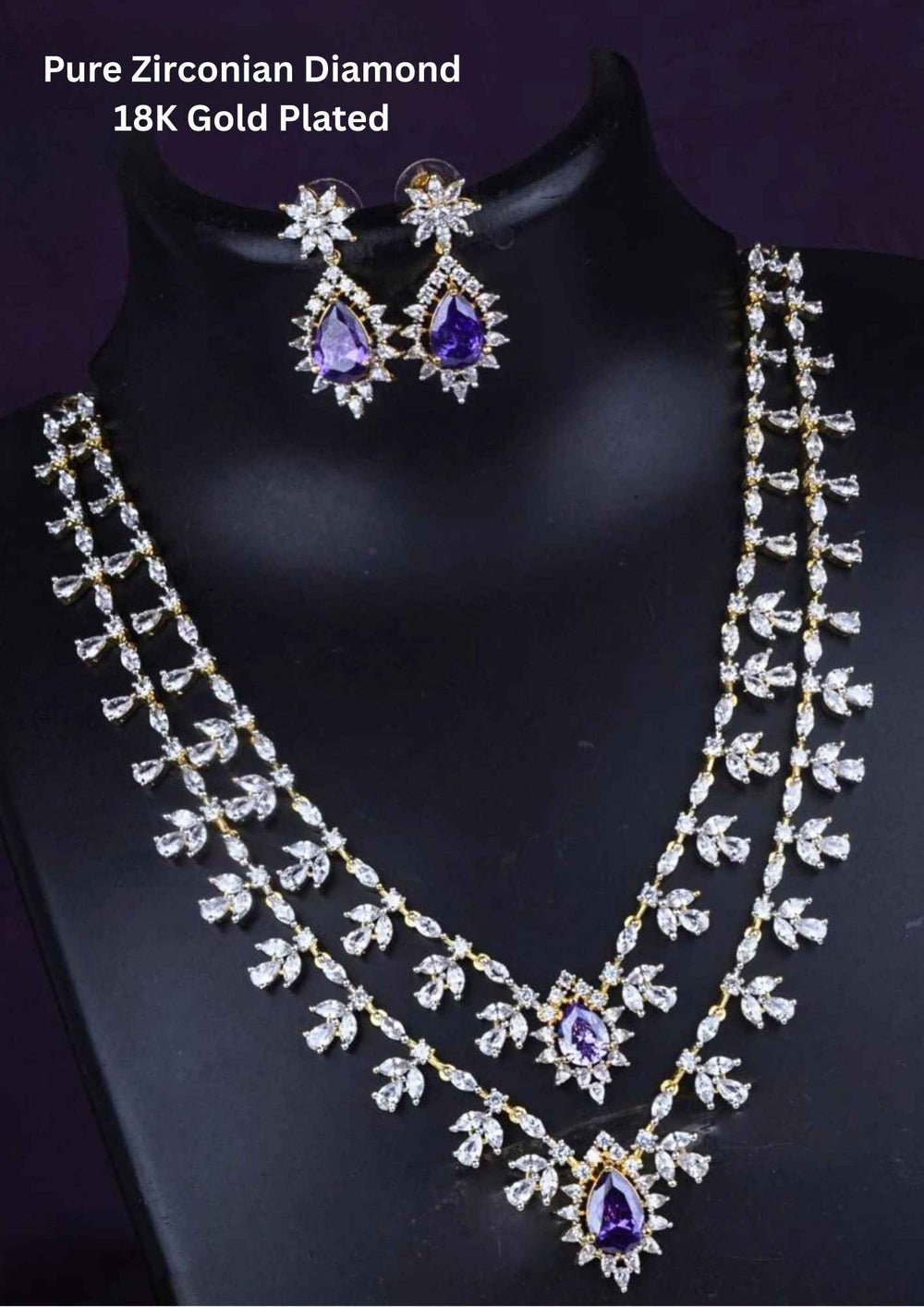 Jewelry set with necklace and earrings Pure Zirconian Diamond
