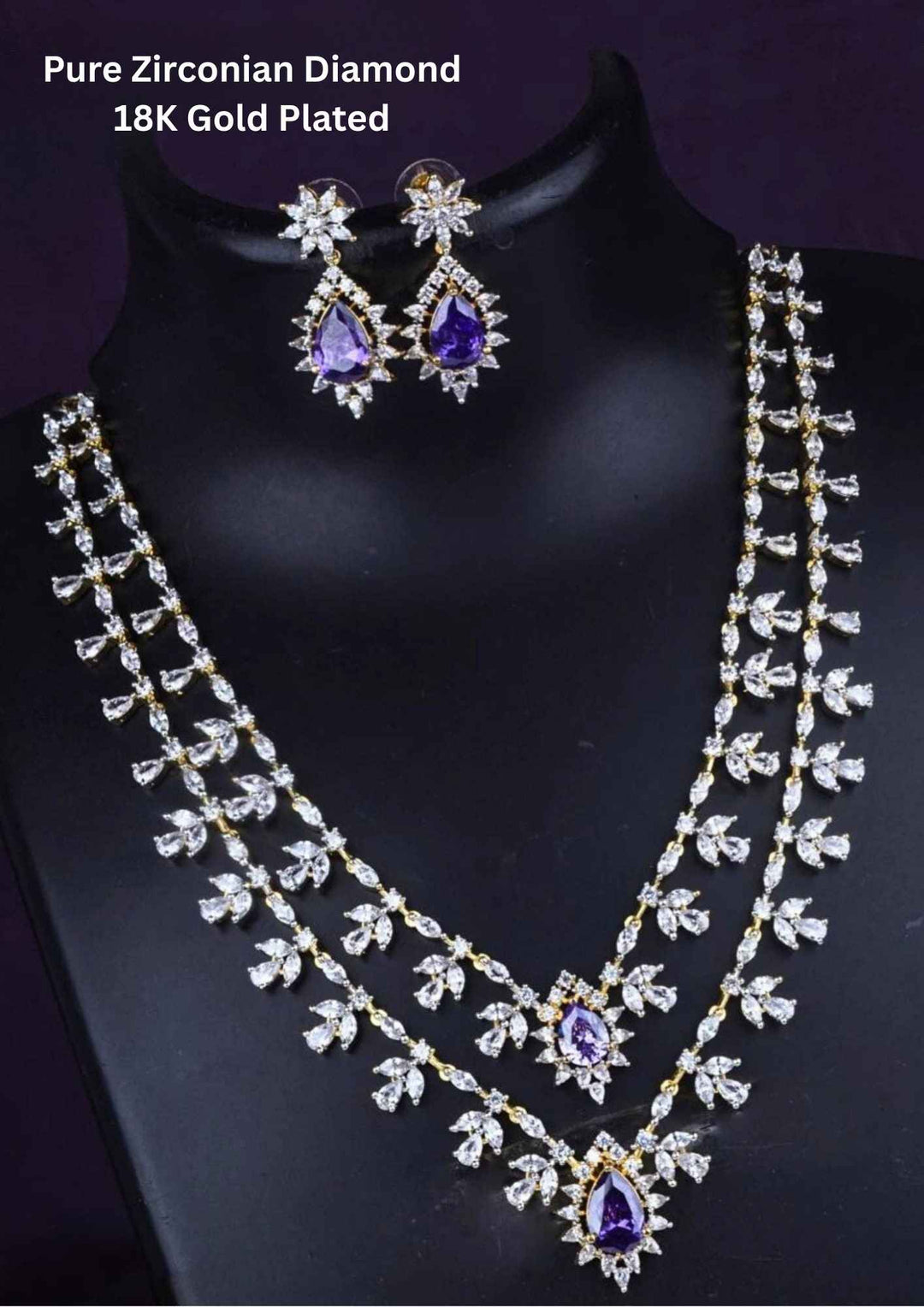 Jewelry set with necklace and earrings Pure Zirconian Diamond
