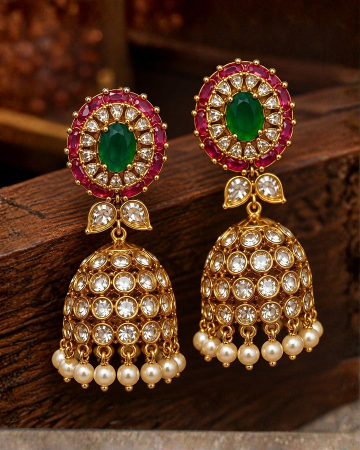 Material- We only deal in authentic Jadau Kundan, Victorian and American Diamond pieces on precious stones with real beadwork Packaging: You will receive this jewelry in a Zevana Handcrafted box. As this is a handmade product it is very rare to create identical items.