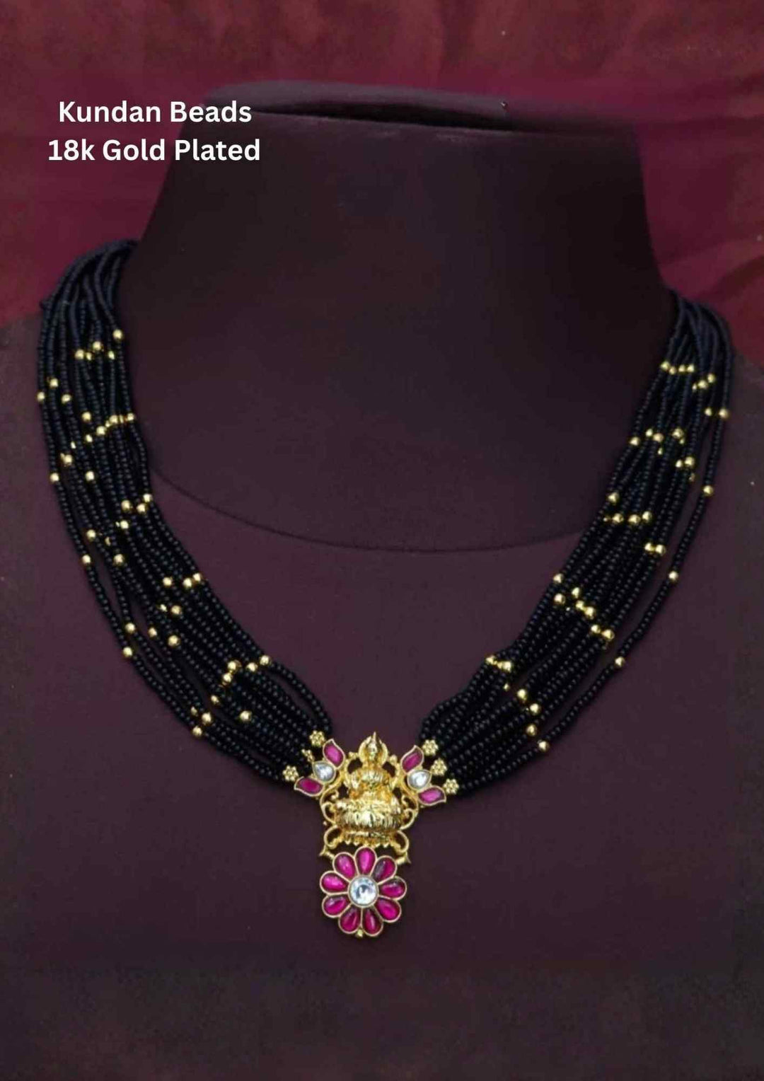 Kunda &amp; Beads Gold Plated Temple Necklace