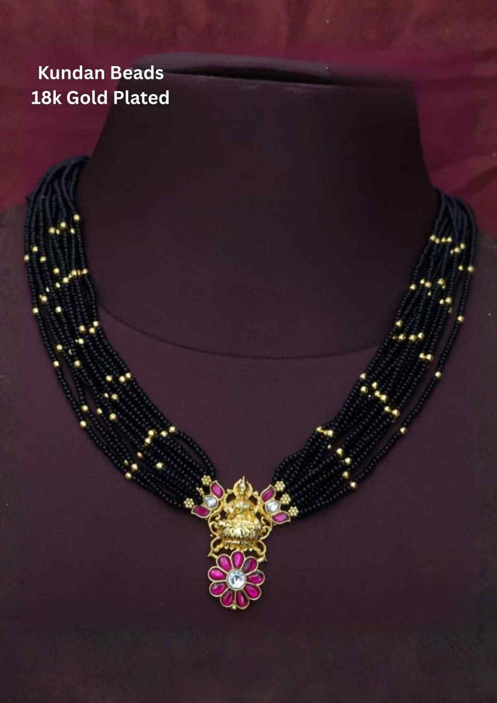 Kunda &amp; Beads Gold Plated Temple Necklace