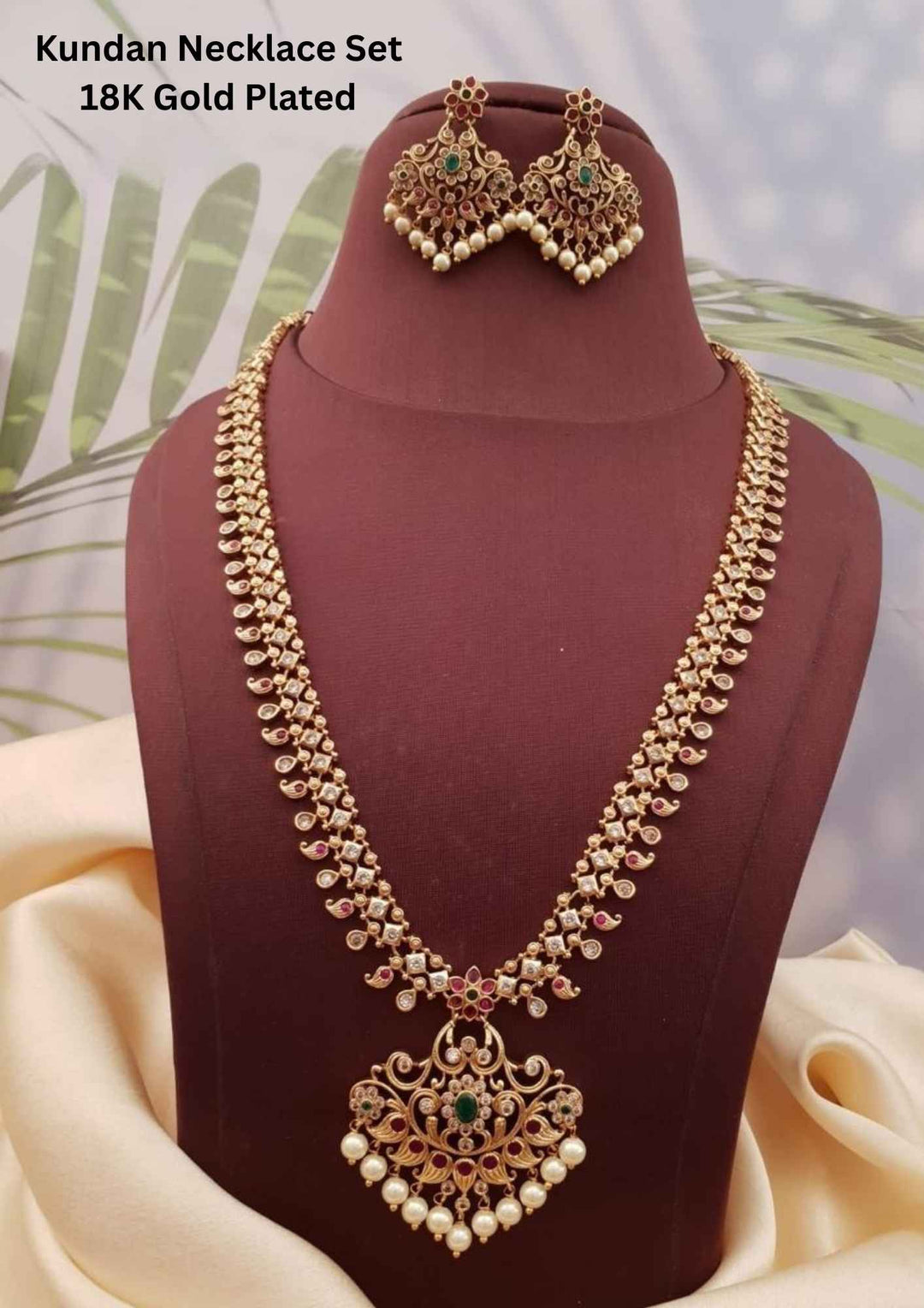 Gold Plated Necklace with Earrings