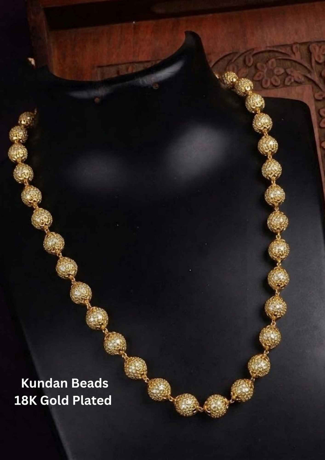 Kundan Gold Plated Beads Necklace