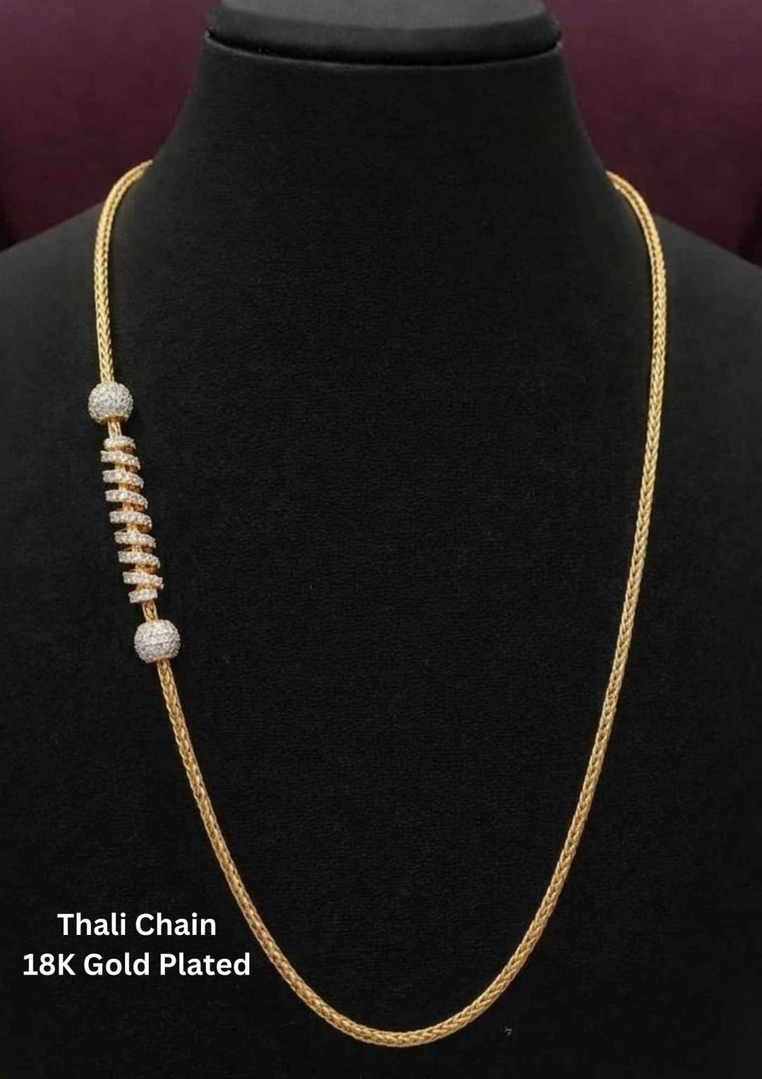 Kundan 18k Gold Plated (Thali) Mugappu Chain ideal for Dailywear 