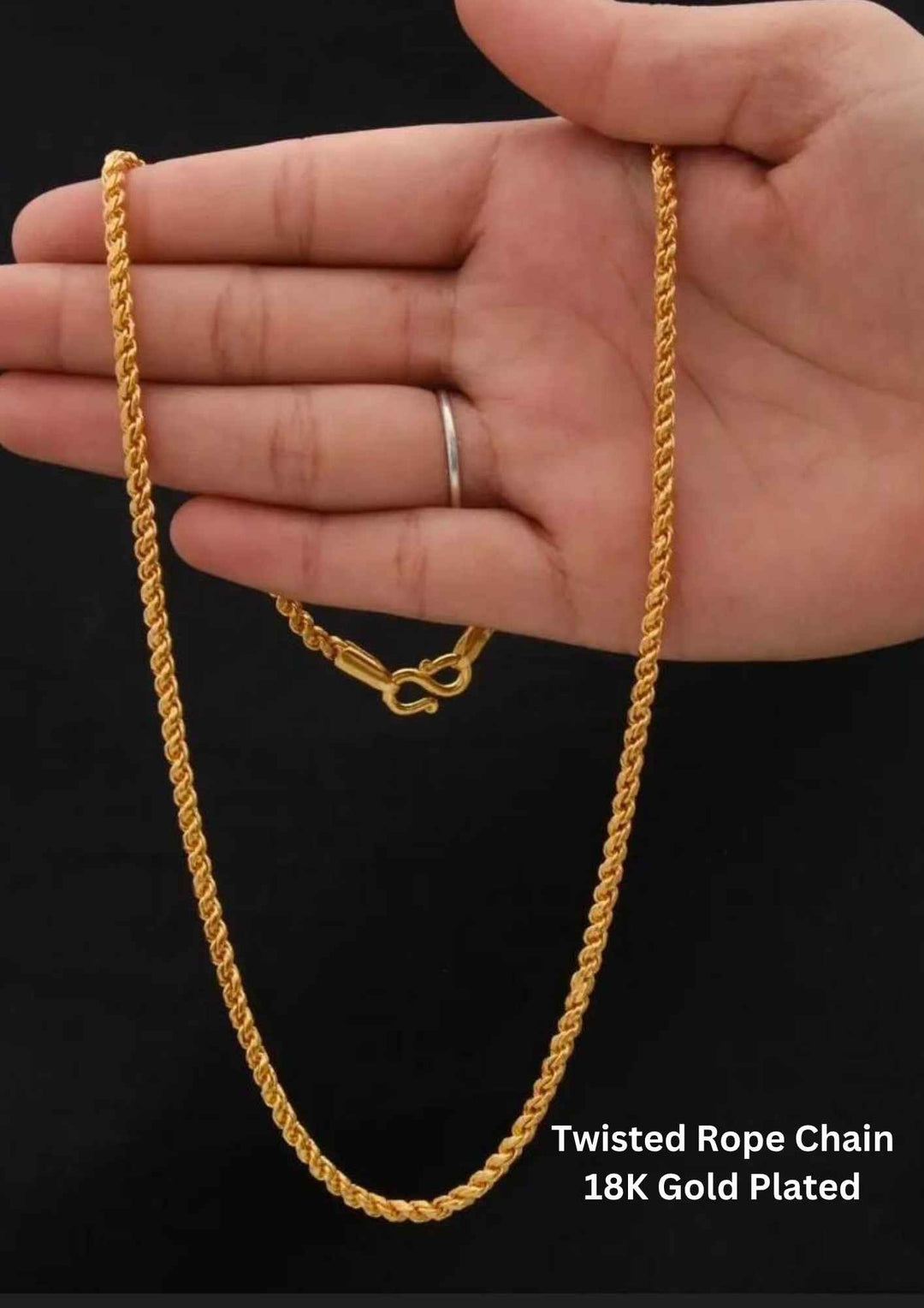 Kundan 18k Gold Plated Twisted Rope Chain ideal for Dailywear 