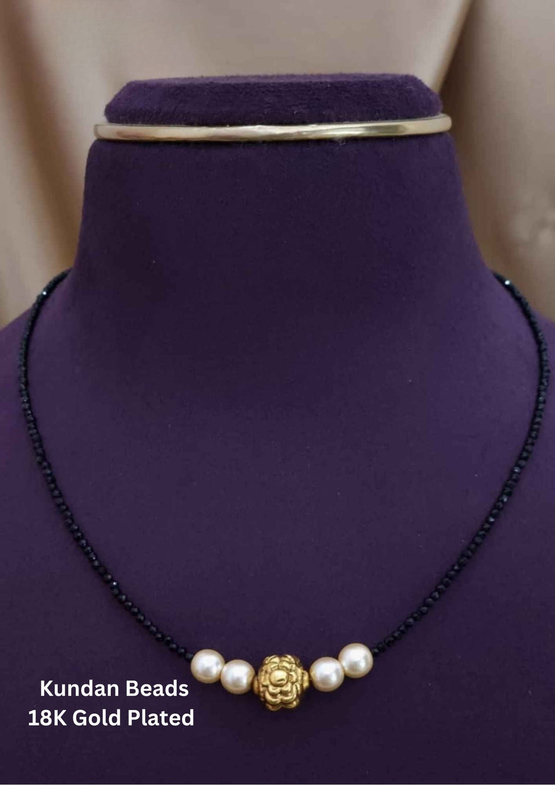 Kundan GoldPlated Ball Shape Pendant Mangalsutra