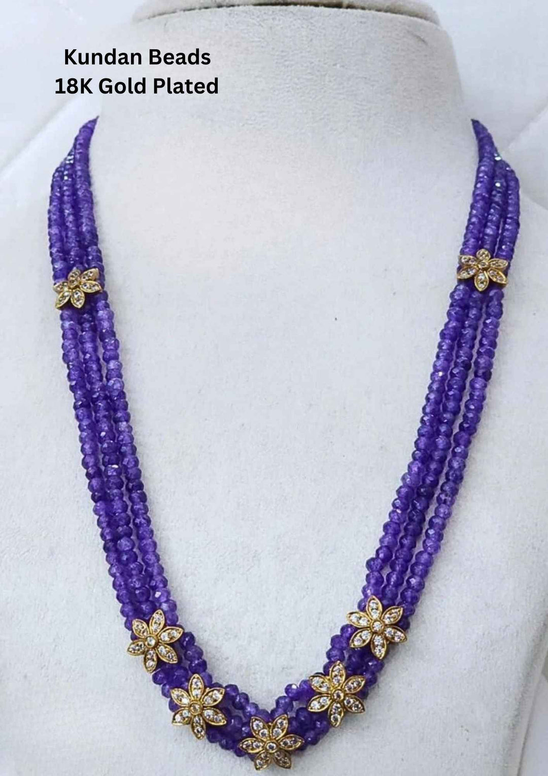 Kundan Gold Plated Beads Necklace r10980