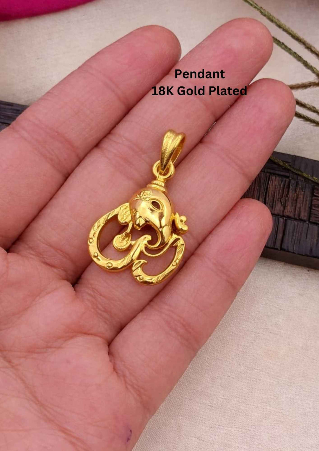 Kundan Gold Plated Temple Ganesh Pendant