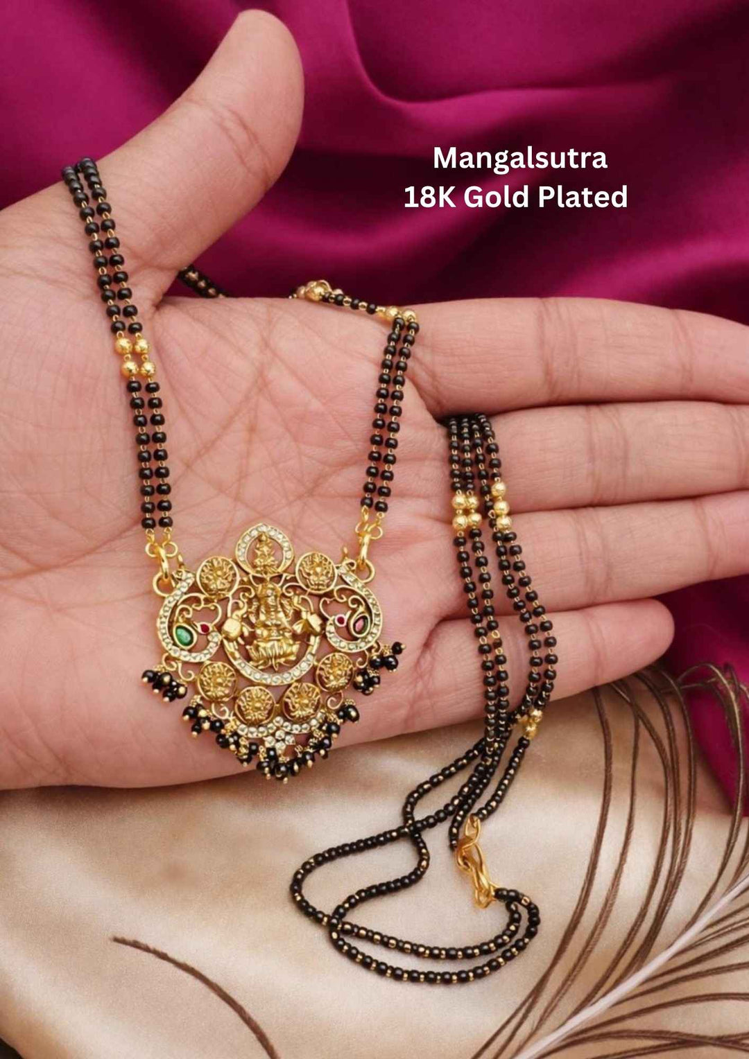 Kundan Gold Plated Temple Lakshmi Mangalsutra