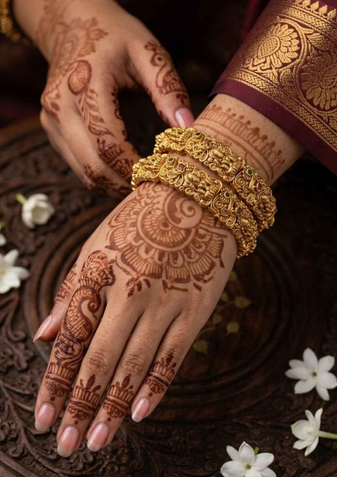 Kundan Gold Plated Temple Laxmi Devi Bangles 