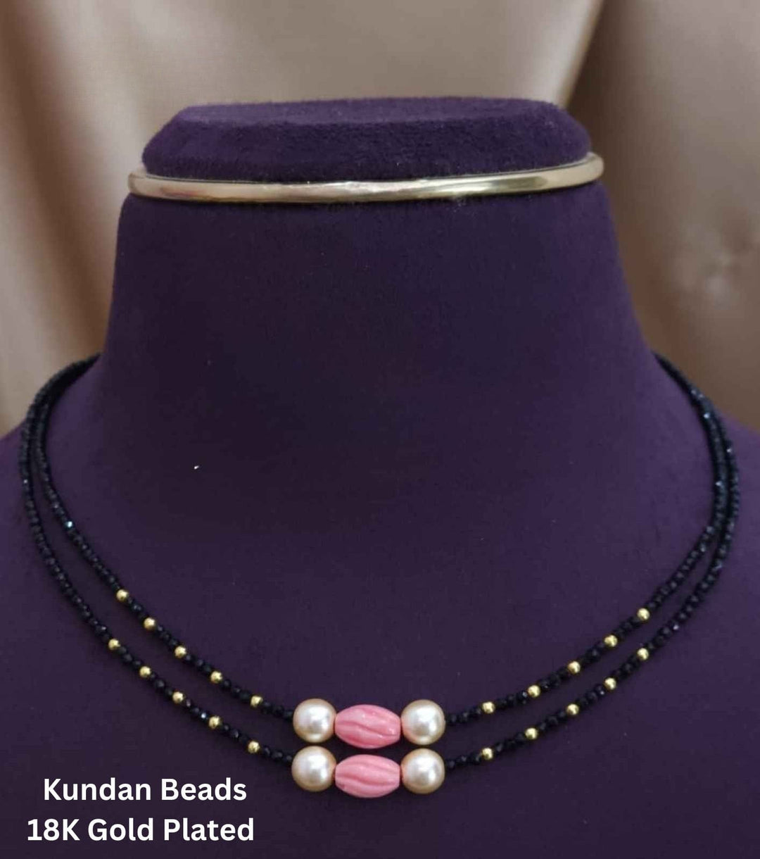Kundan Gold Plated Double Lines Mangalsutra 