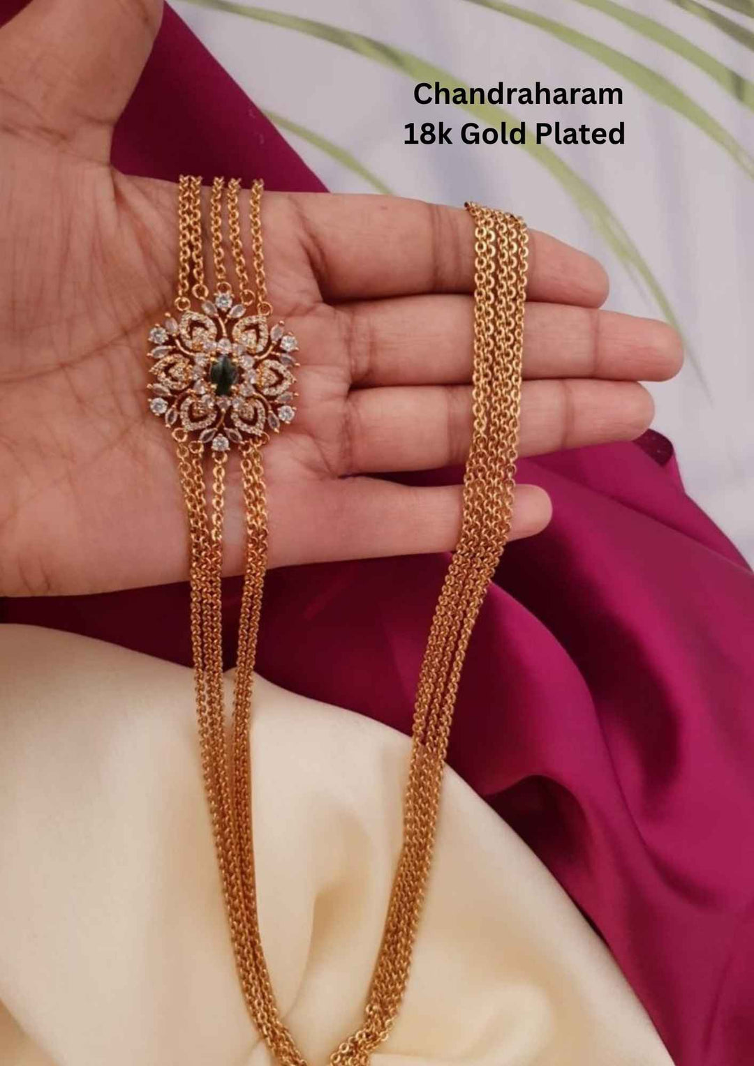 Kundan Gold Plated Chandraharam Necklace