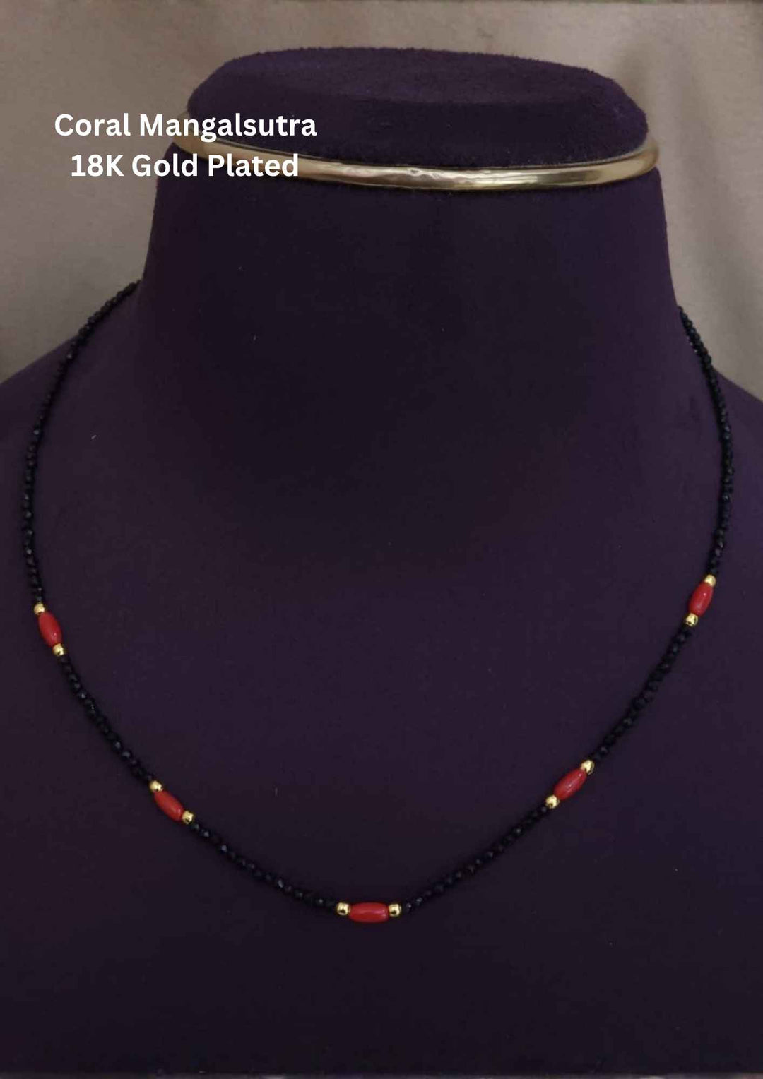 coral mangalsutra 
