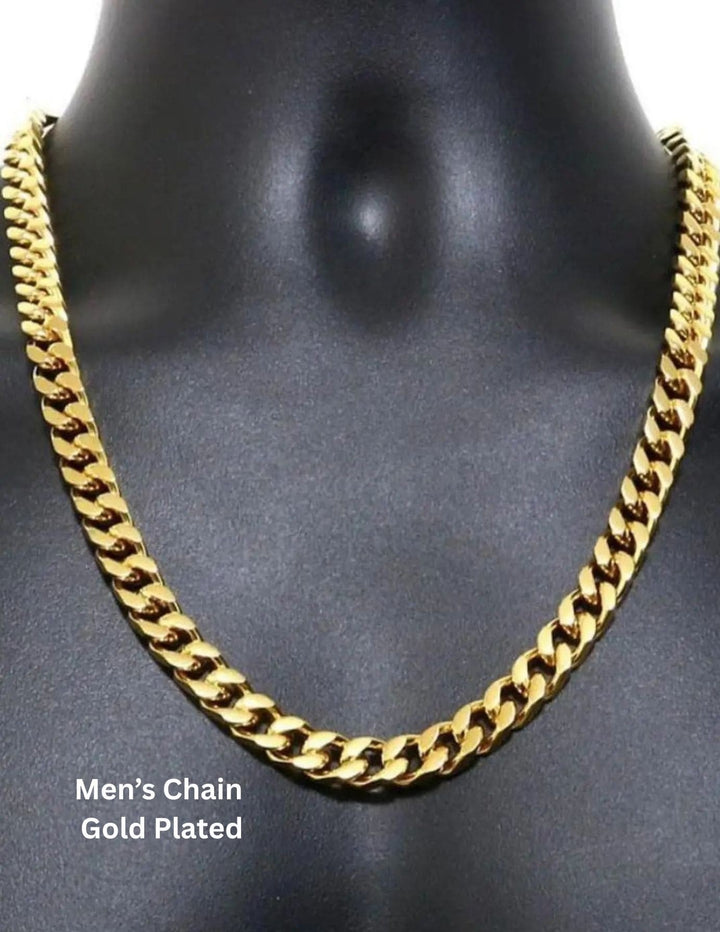 Kundan Gold Plated Miami Cuban Link Chain Men's (Gents)