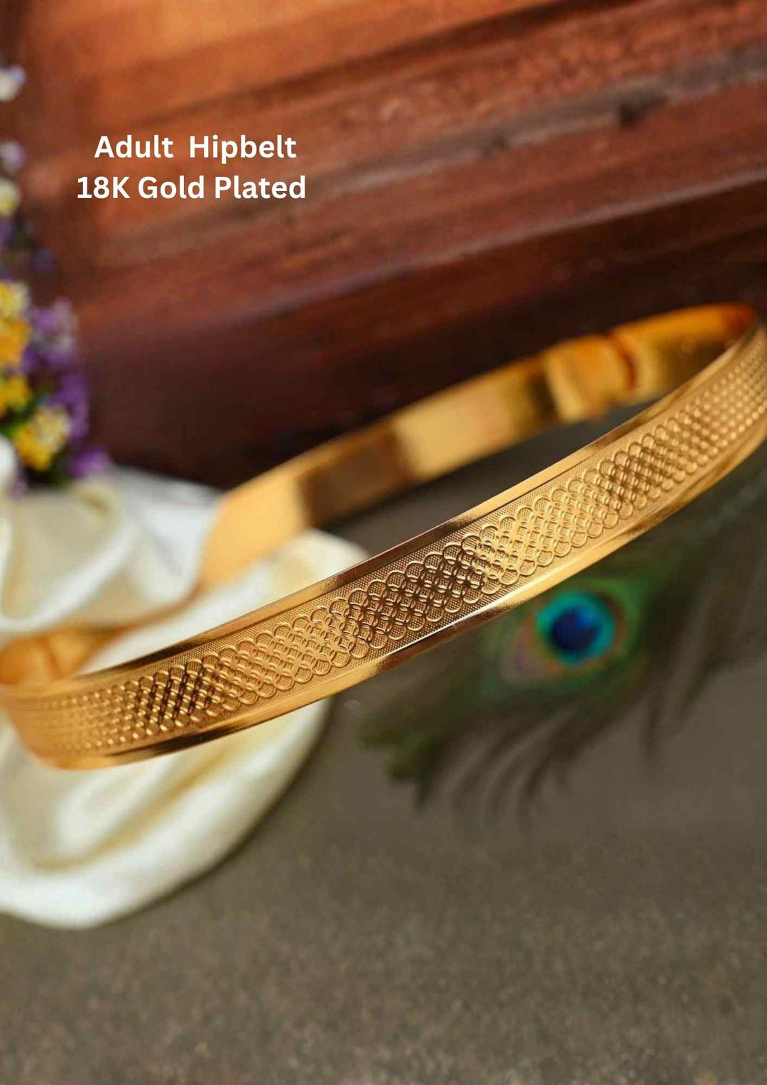 Kundan Gold Plated Micro Hipbelt (Vaddanam) adlut