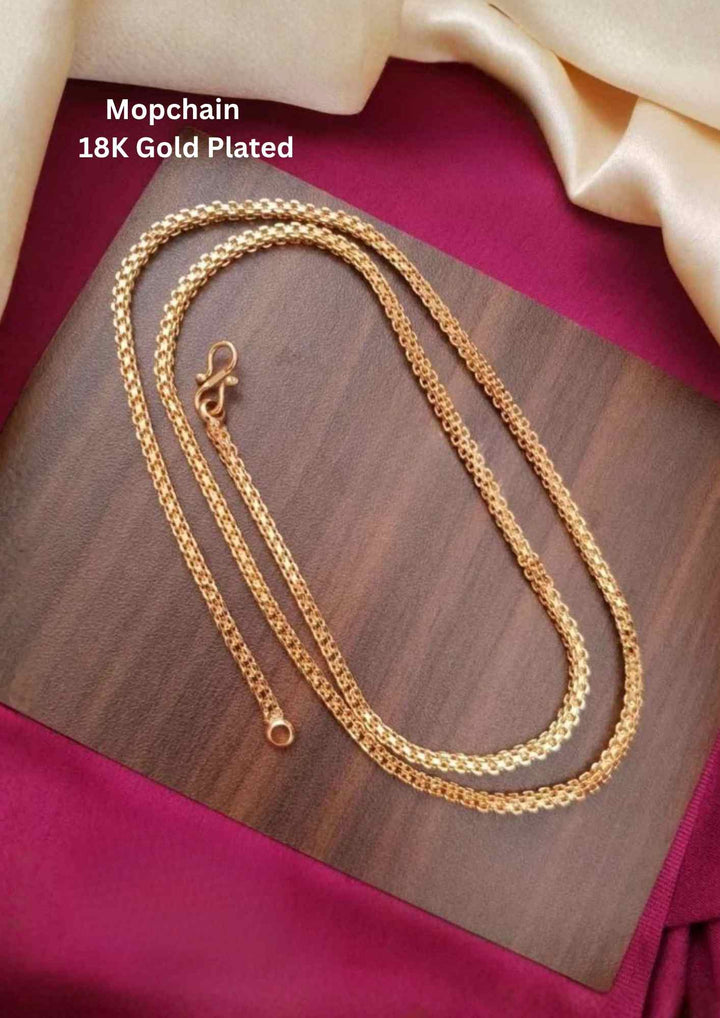 Kundan Gold Plated Mop Chain ideal for Dailywear