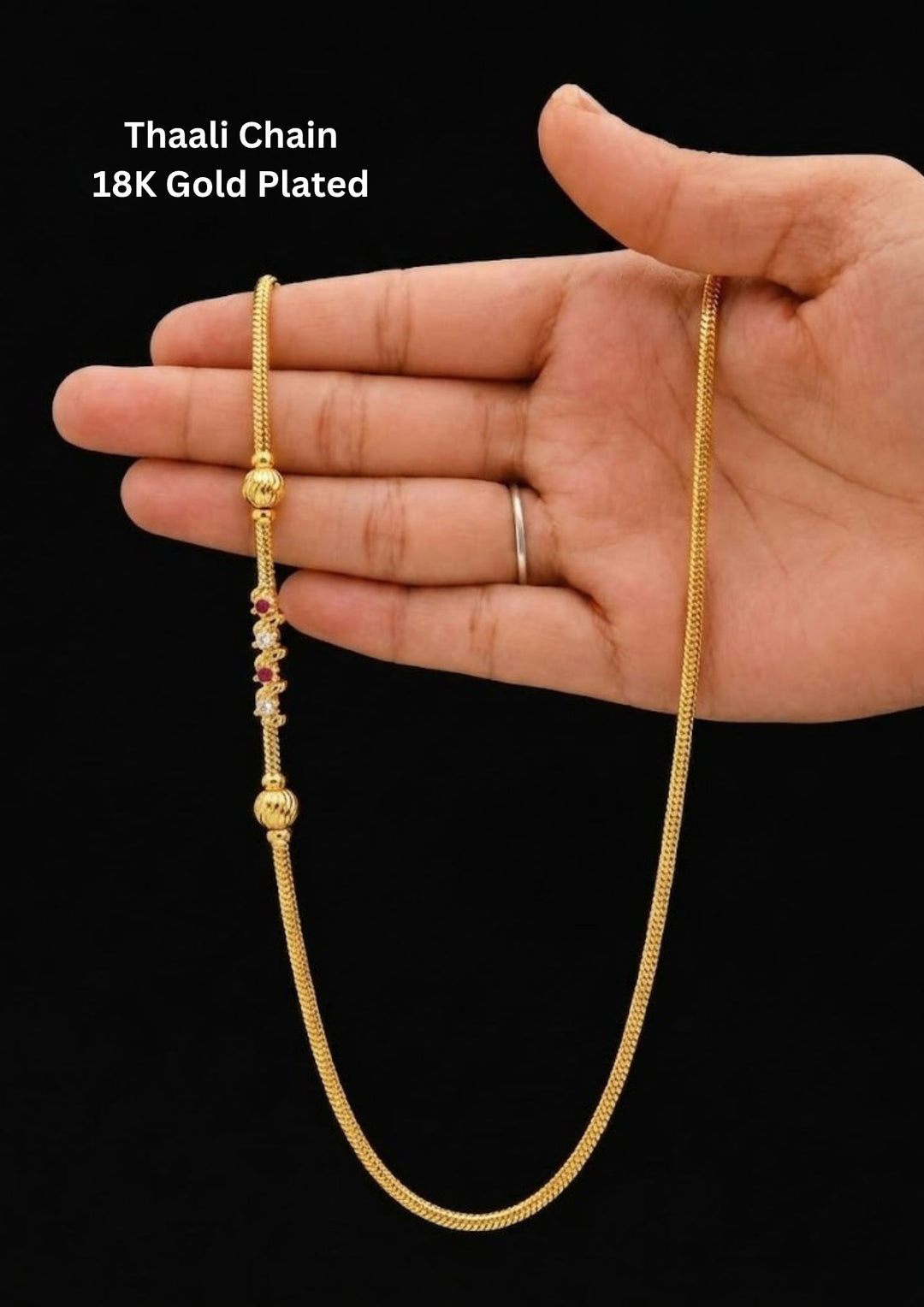 Kundan Gold Plated Mugappu (Thali) Chain ideal for Dailywear 