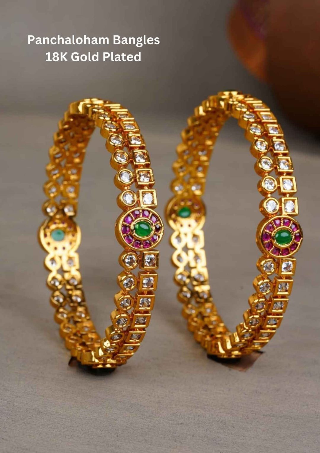 Kundan Gold Plated Panchaloham Bangles