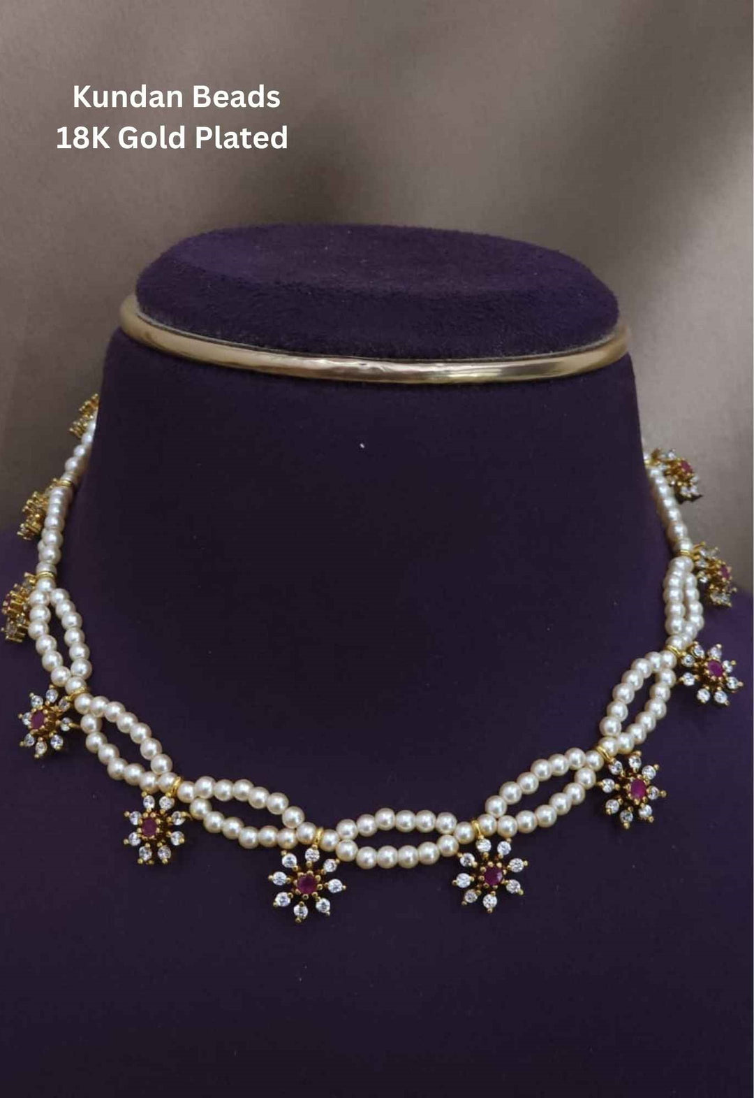Kundan Gold Plated Pearl Necklace