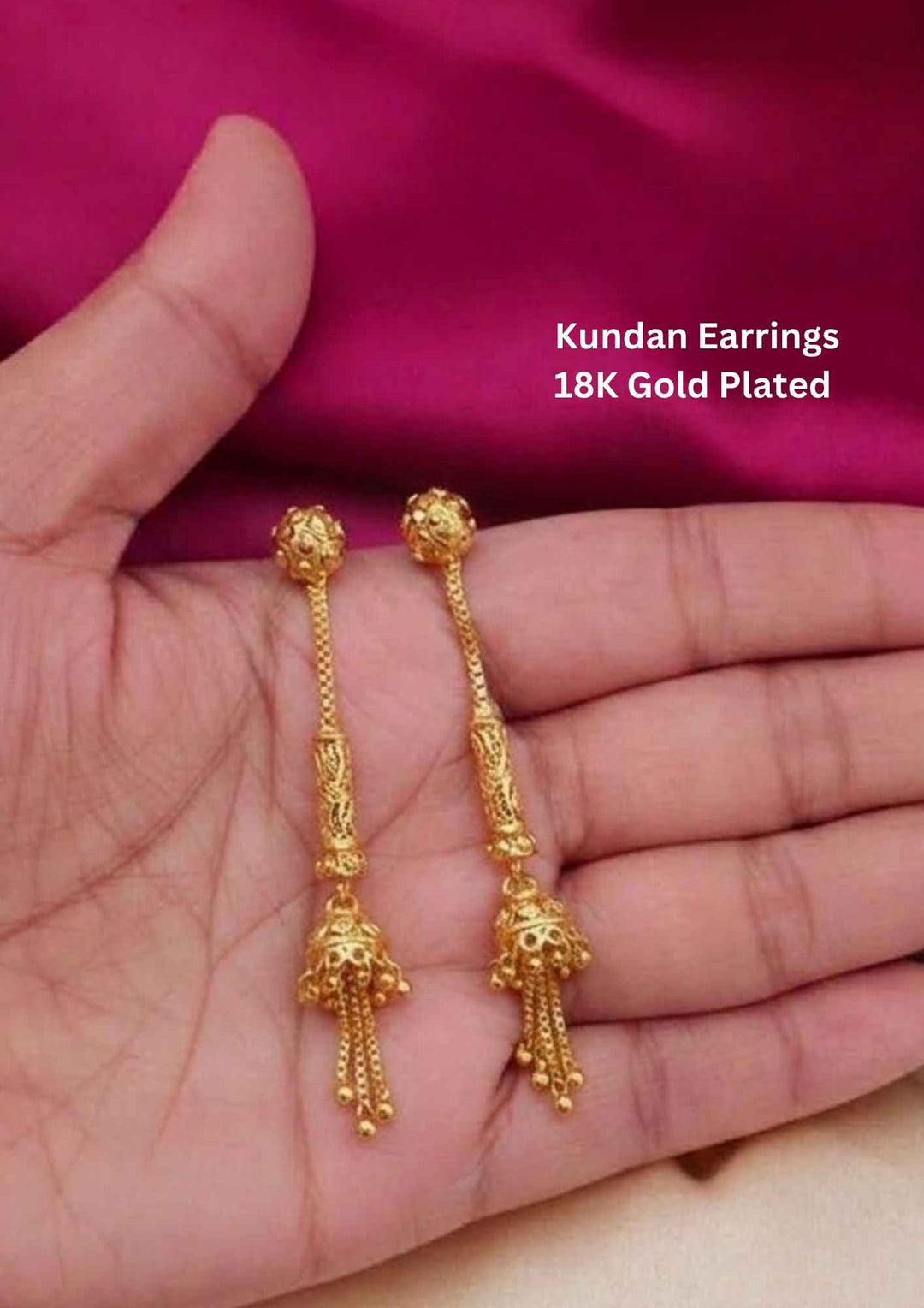 Kundan Gold Plated Sui Dhaga Earrings