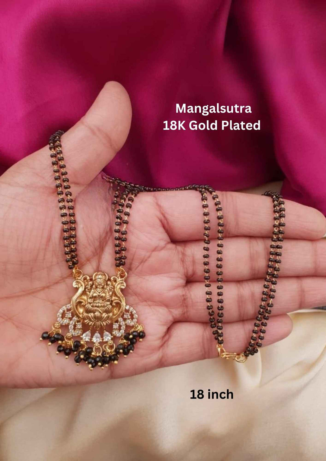 Kundan Gold Plated Temple 18inch Mangalsutra