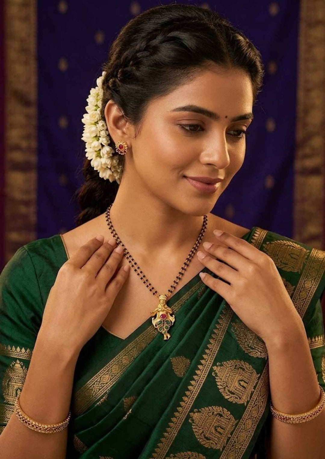 Kundan Gold Plated Temple Krishna Gold Plated Mangalsutra