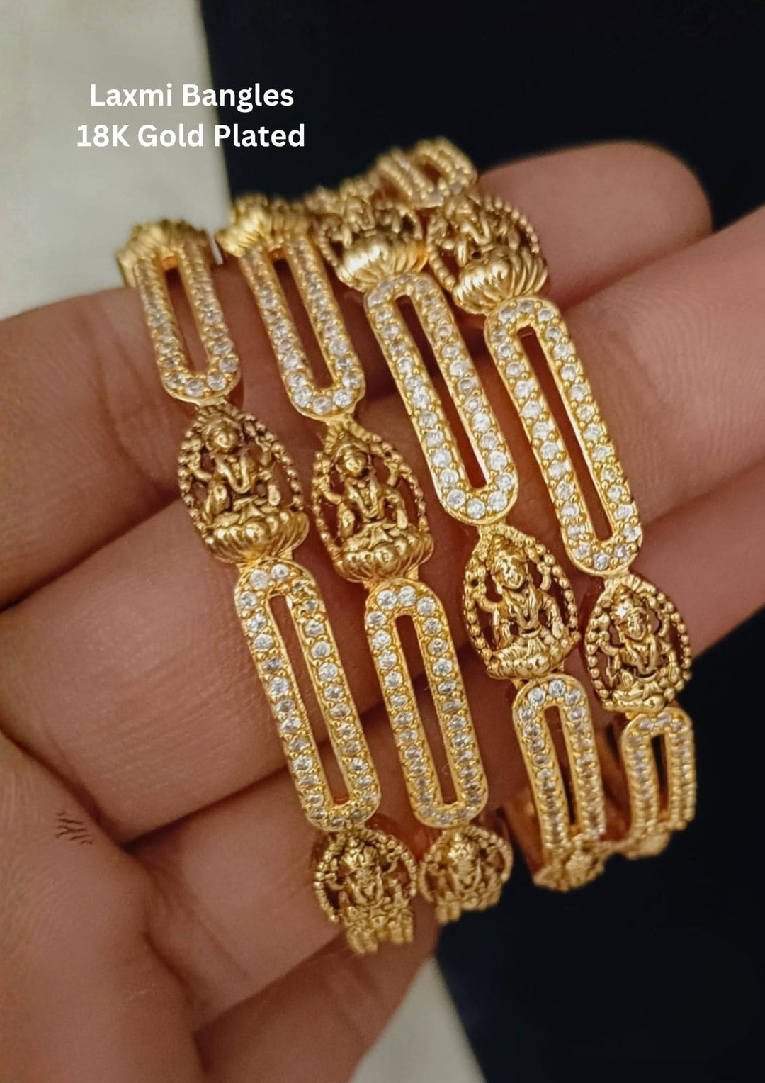 Kundan Gold Plated Temple Lakshmi Bangles