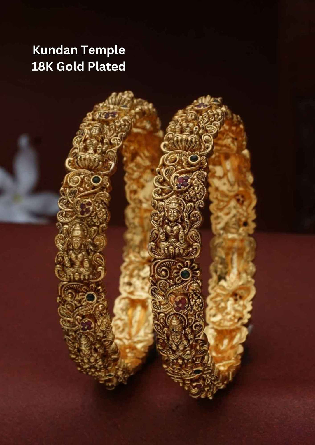 Kundan Gold Plated Temple Laxmi Devi Bangles