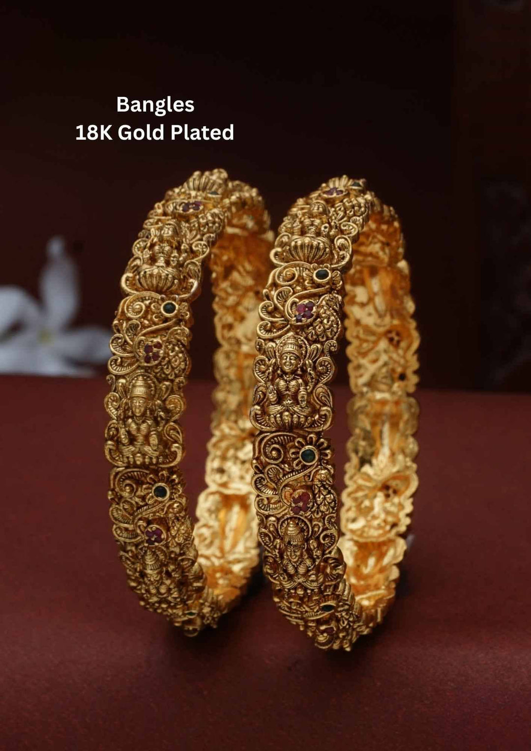 gold-plated bangles temple jewellery 