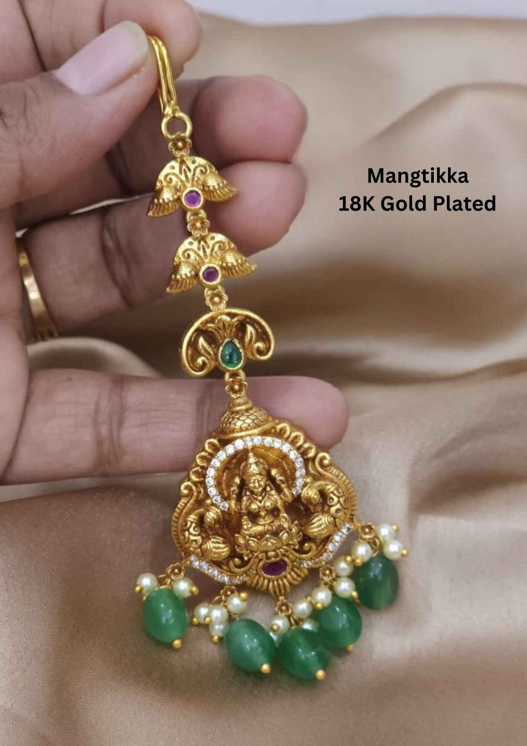 Kundan Gold Plated Temple Nakshi Lakshmi Devi Mangtikka 
