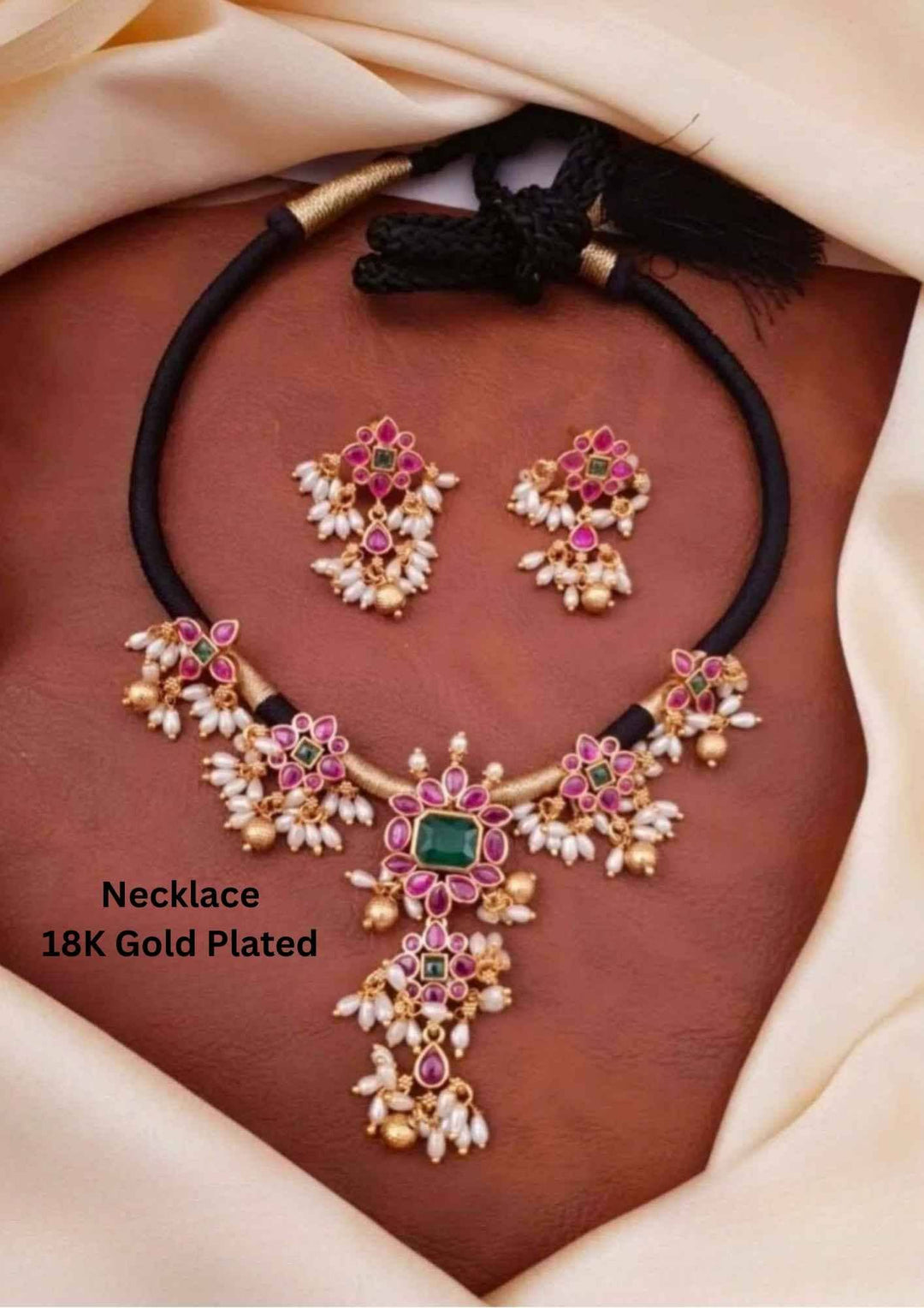 Kundan Gold plated Necklace With Earrings